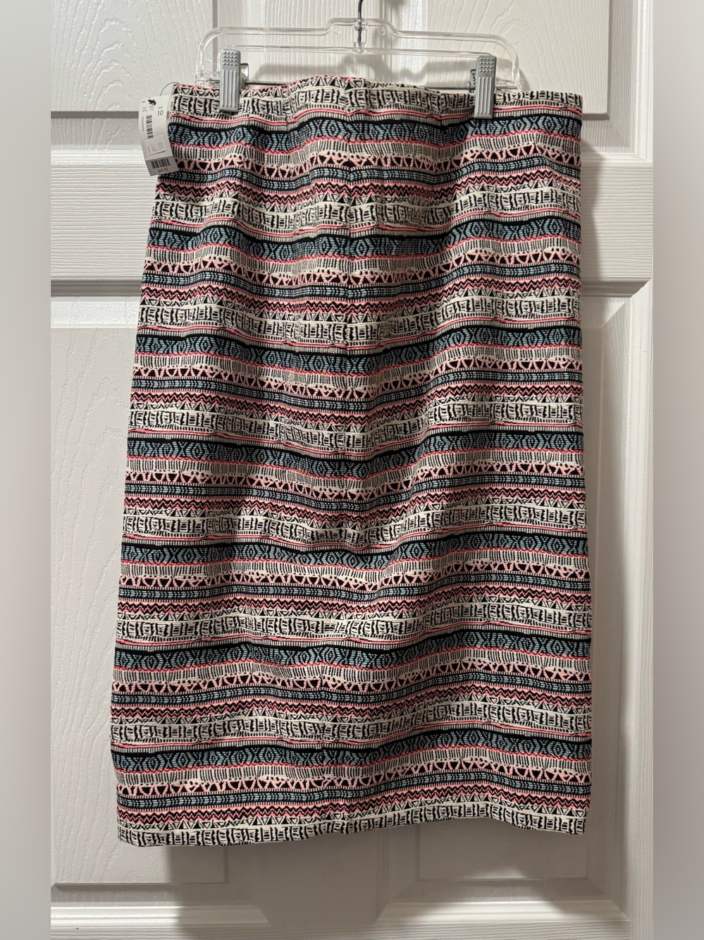 The Limited Cream, Black & Pink Patterned Pencil Skirt